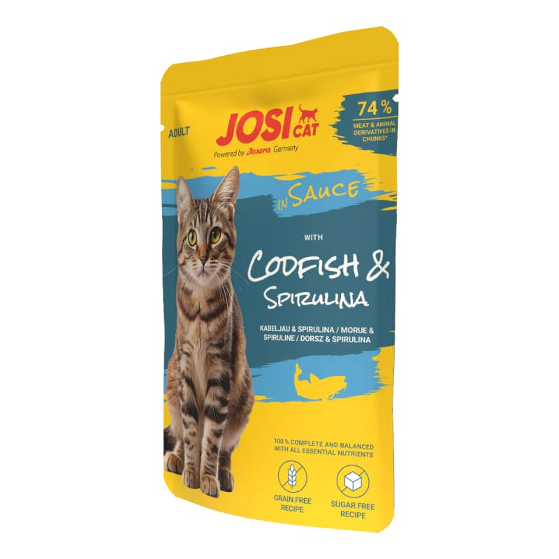 Josera JosiCat Codfish Sauce kaķu konservi ar mencu mērcē 85 g