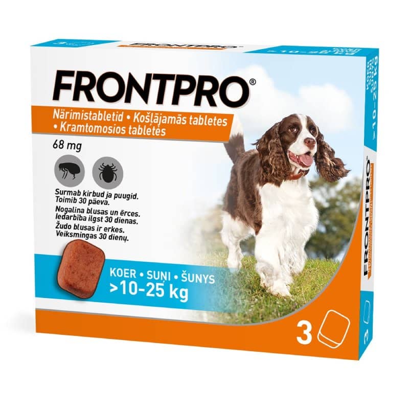 Frontpro pretblusu tabletes suņiem 10–25 kg 68mg N3
