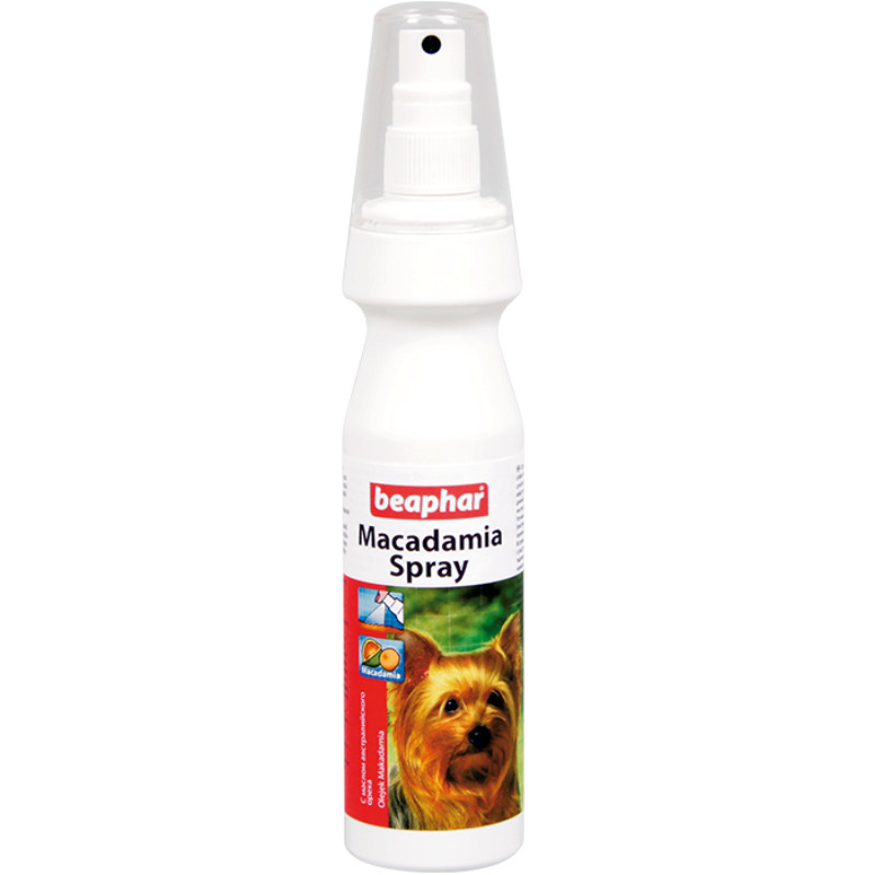 BEAPHAR MACADAMIA SPRAY līdzeklis sausai ādai, trauslai spalvai kaķiem un suņiem 150ml