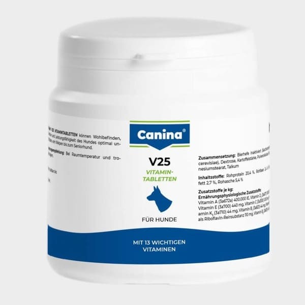 CANINA V25 papildbarība suniem Vitamīni, minerālvielas 100g N30