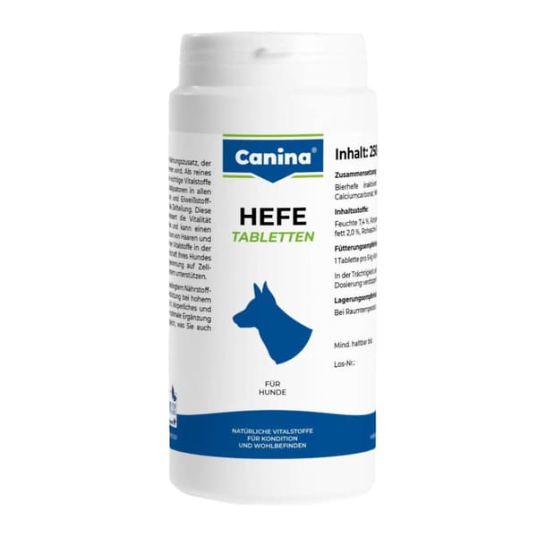 Canina Hefe alus rauga tabletes ādai un apmatojumam suņiem 250 g N310