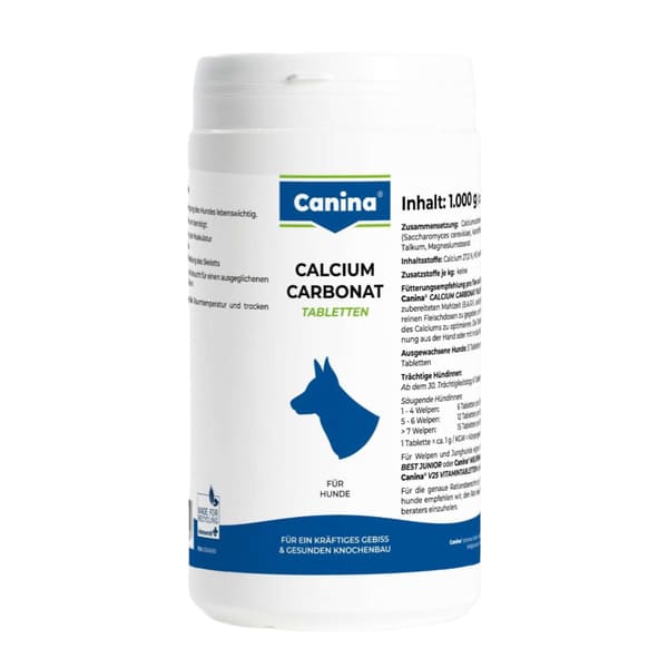 Canina Calcium Carbonat tabletes kauliem suņiem 1 kg N1000