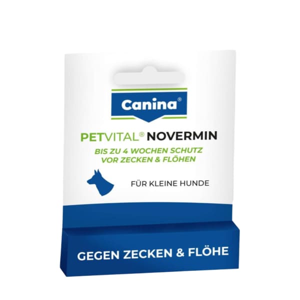 Canina Petvital Novermin pilieni pret blusām un ērcēm suņiem līdz 15 kg 2 ml N1