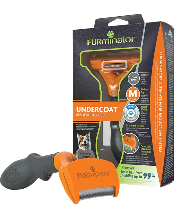 FURminator suņiem Long Hair M pavilnas ķemme garspalvainiem suņiem līdz 23 kg