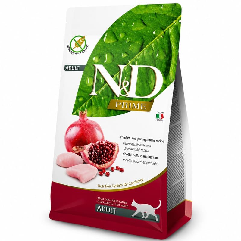 Farmina N&D Prime Chicken & Pomegranate bezgraudu kaķu barība ar vistu un granātābolu 5 kg