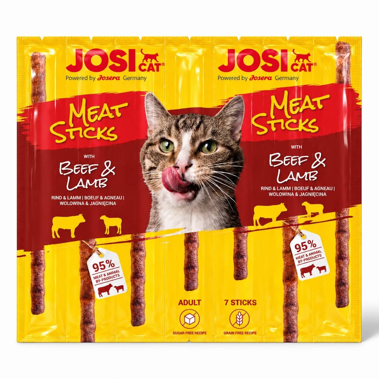 Josera JosiCat Meat Sticks Beef & Lamb gaļas desiņas kaķiem ar liellopu un jēru 5 g N7