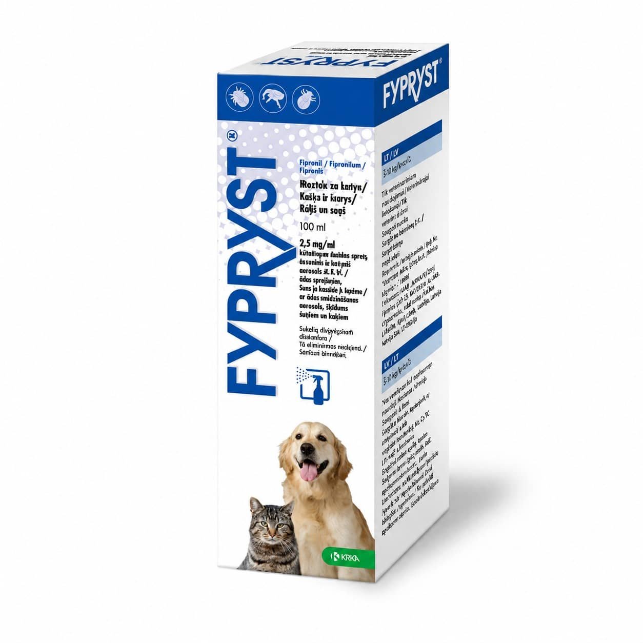 Fypryst pretblusu un pretērču aerosols suņiem un kaķiem 2.5 mg/ml 100 ml