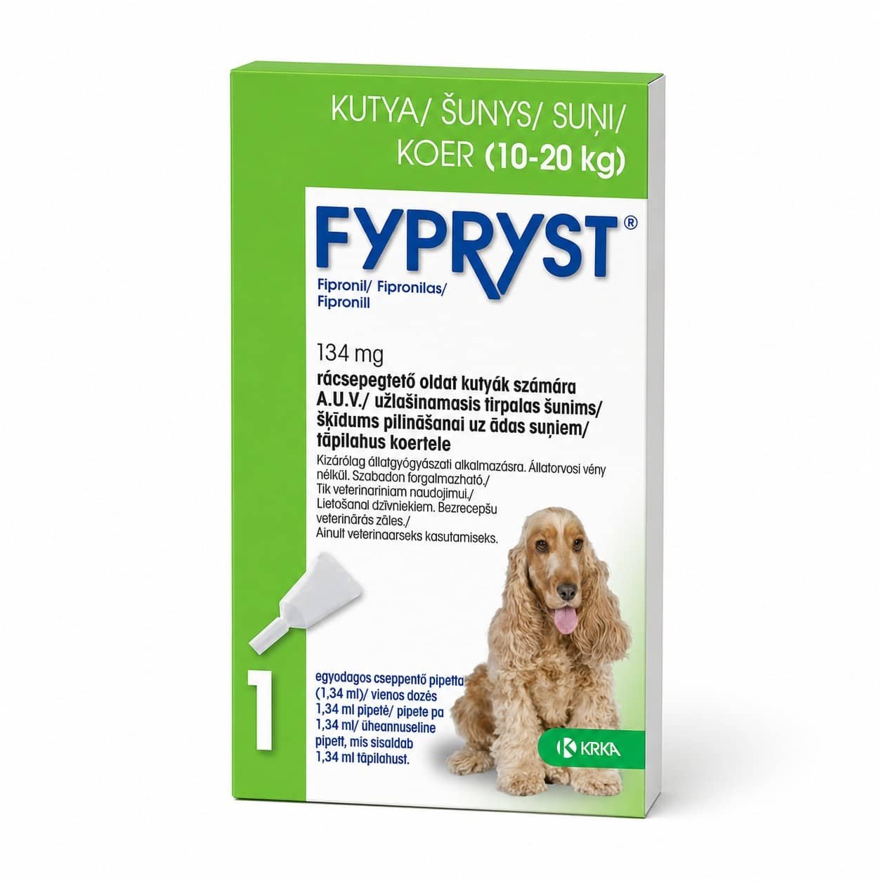 Fypryst pretblusu un pretērču pilieni suņiem 10–20 kg 134 mg N1