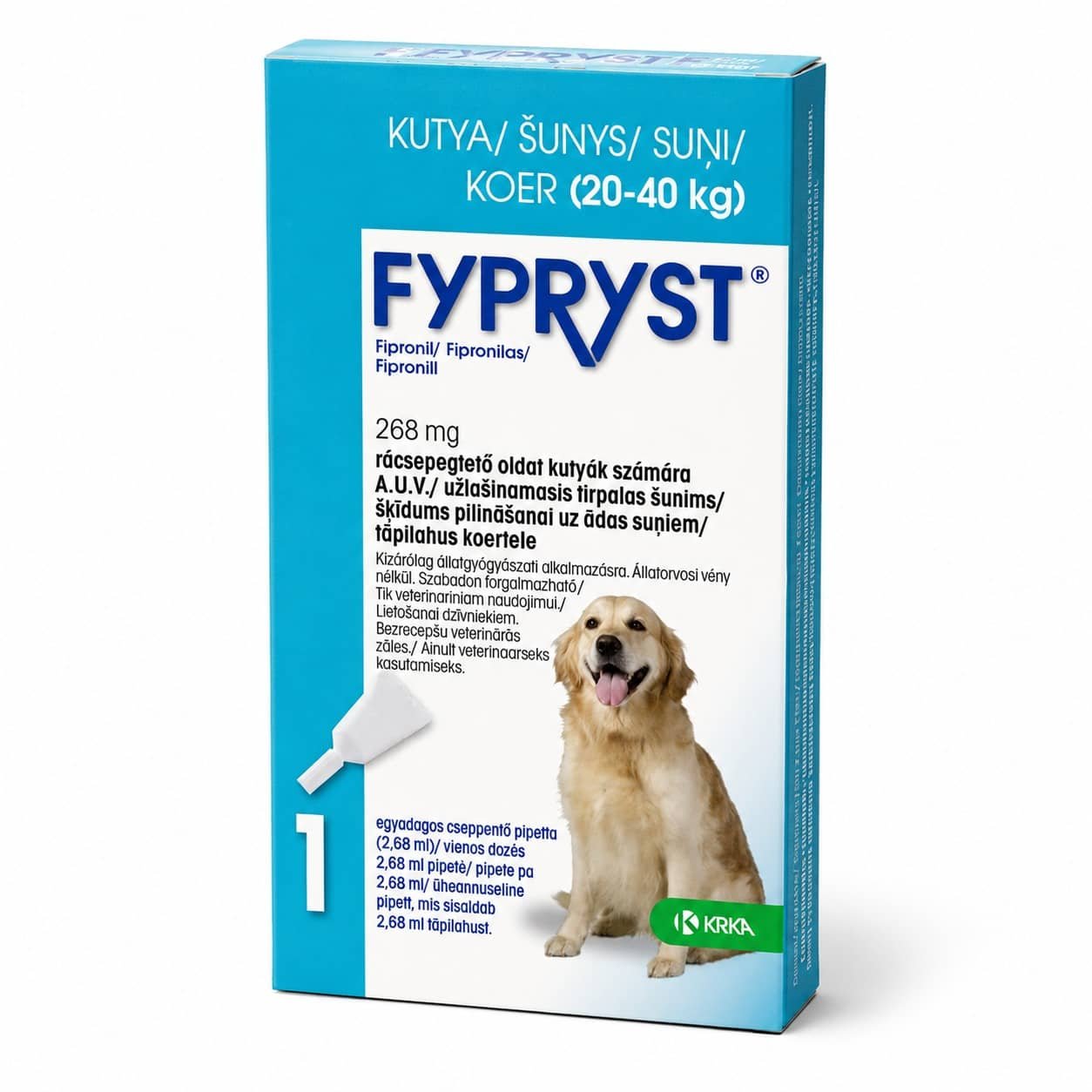 Fypryst pretblusu un pretērču pilieni suņiem 20–40 kg 268 mg N1