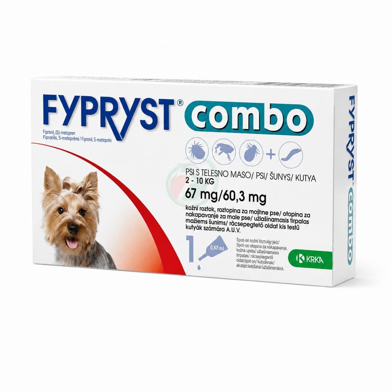 Fypryst Combo pretblusu un pretērču pilieni suņiem 2–10 kg 67/60.3 mg N1