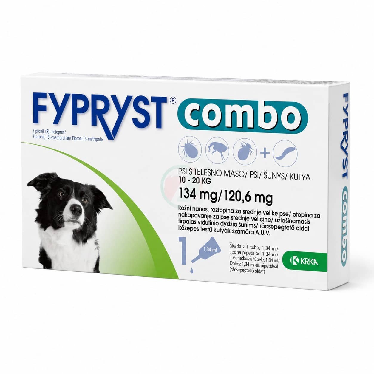Fypryst Combo pretblusu un pretērču pilieni suņiem 10–20 kg 134/120.6 mg N1