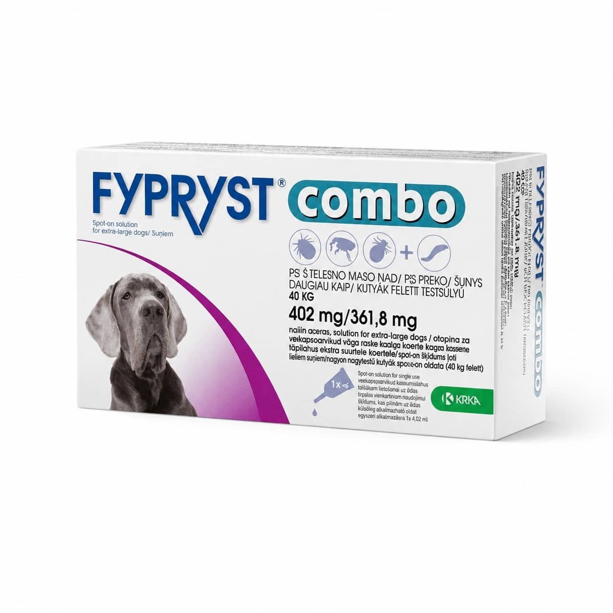 Fypryst Combo pretblusu un pretērču pilieni suņiem 40–60 kg 402/361.8 mg N1