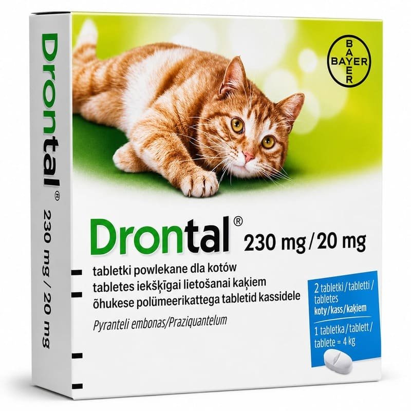 Drontal Cat attārpošanas tabletes kaķiem 230/20 mg N2