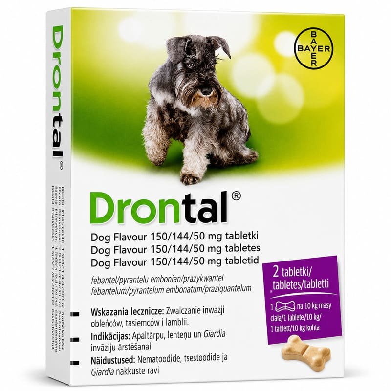 Drontal Dog attārpošanas tabletes suņiem 150/144/50 mg līdz 10 kg N2