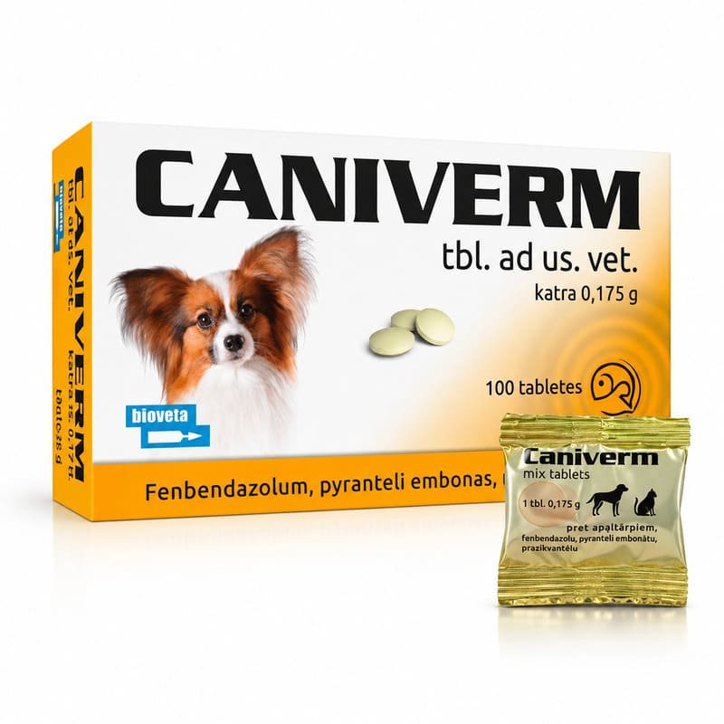 Caniverm attārpošanas tabletes suņiem un kaķiem 0.175 g N1