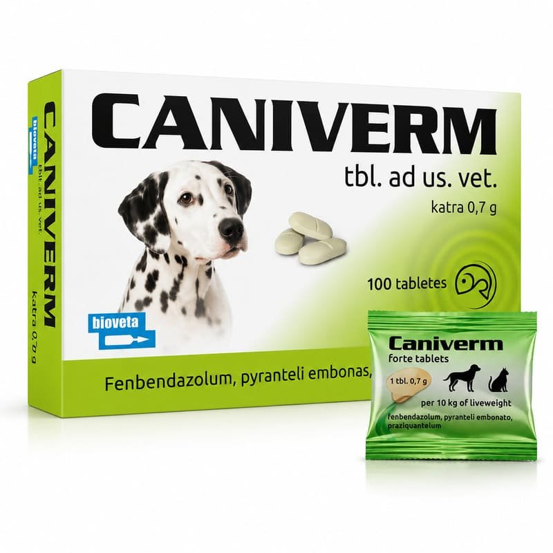 Caniverm attārpošanas tabletes suņiem un kaķiem 0.7 g N1