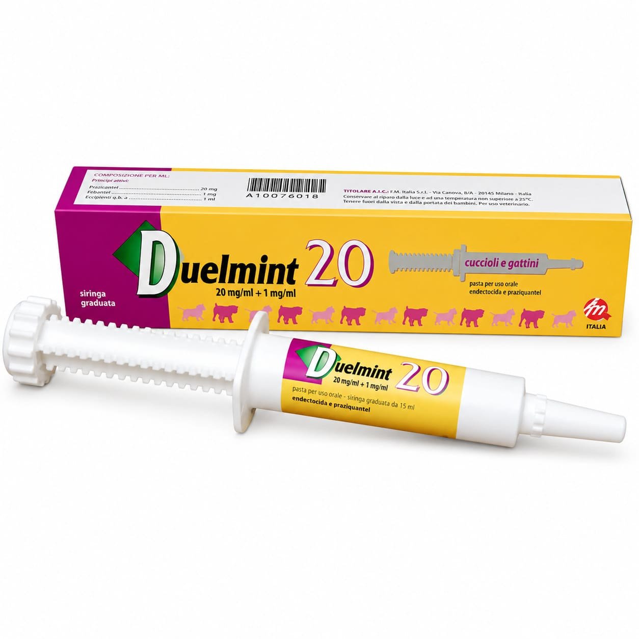Duelmint 20 attārpošanas pasta suņiem un kaķiem 15 ml