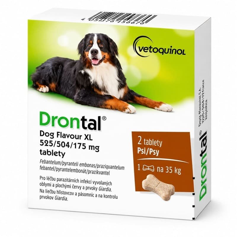 Drontal Dog XL attārpošanas tabletes suņiem līdz 35 kg 525/504/175 mg N2