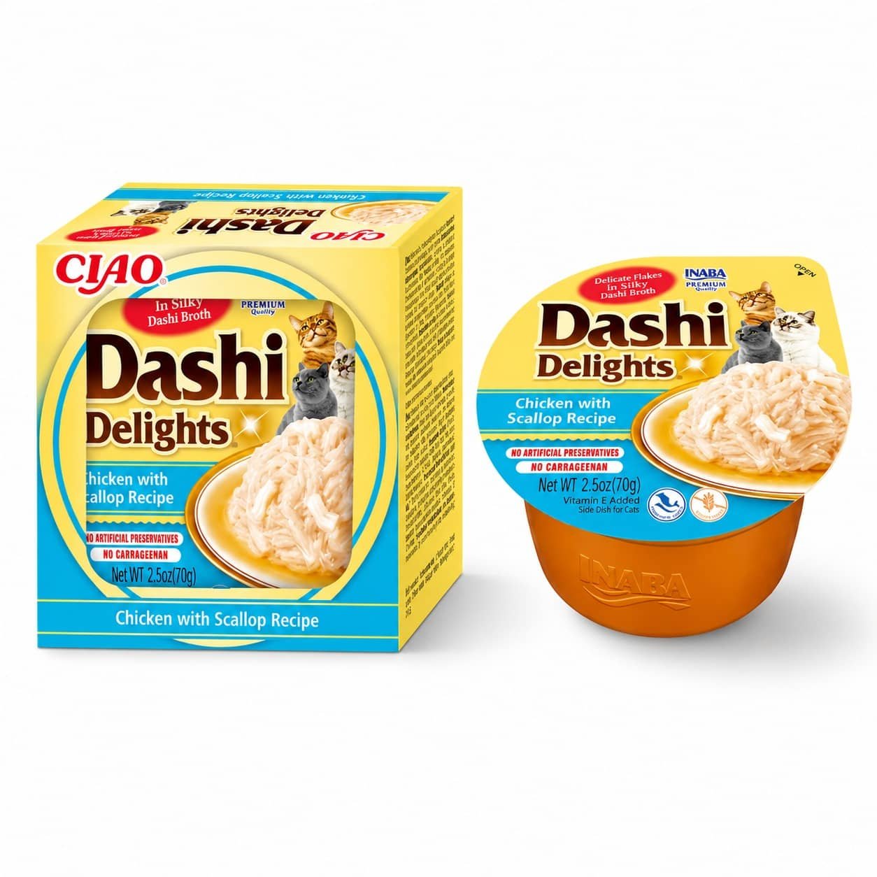Dashi Delights Chicken & Scallop konservi kaķiem ar vistu un ķemmītēm buljonā 70 g