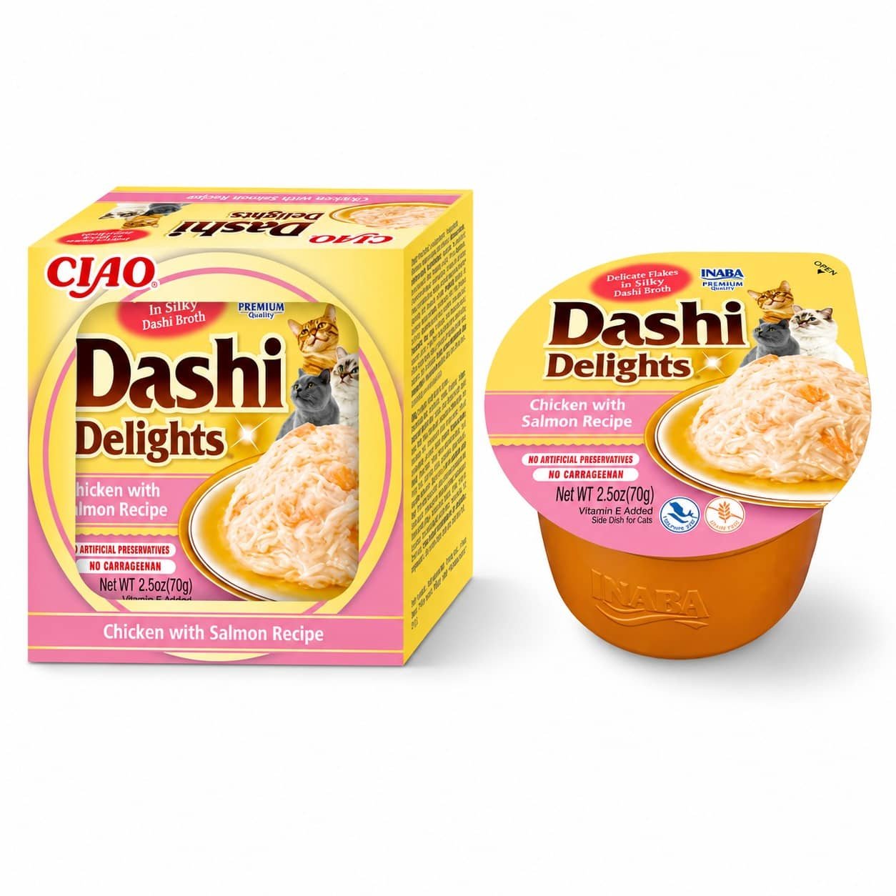 Dashi Delights Chicken & Salmon konservi kaķiem ar vistu un lasi buljonā 70 g