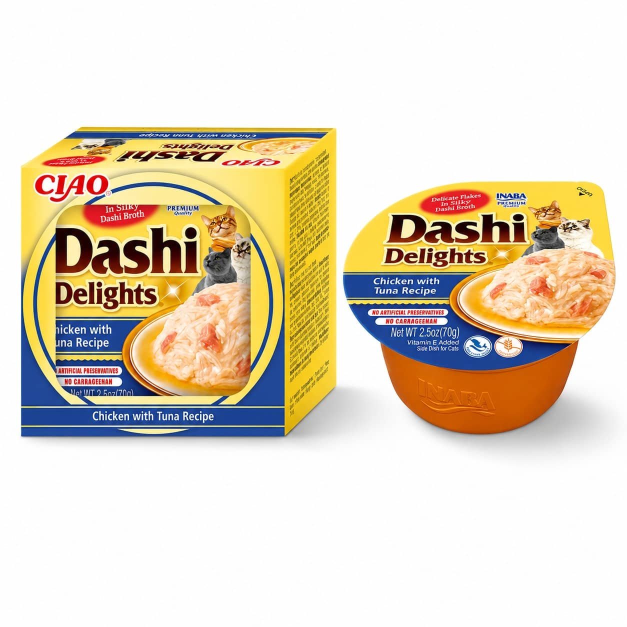 Dashi Delights Chicken & Tuna konservi kaķiem ar vistu un tunci buljonā 70 g