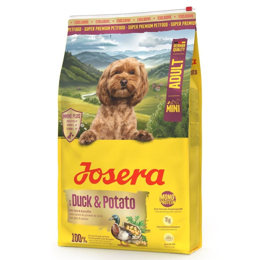 Josera Mini Adult Duck & Potato bezgraudu suņu barība mazajām šķirnēm ar pīli un kartupeļiem 10 kg