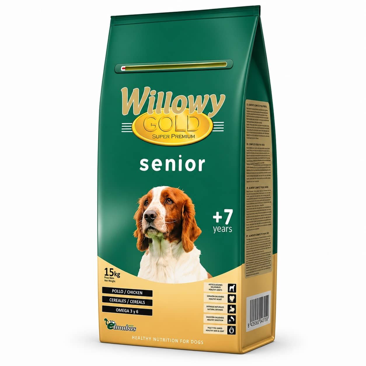 Willowy Gold Dog Senior suņu barība ar vistu 15 kg