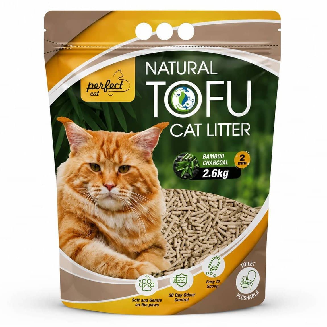 Perfect Cat tofu pakaiši kaķiem ar aktīvo ogli 2.6 kg 6 L