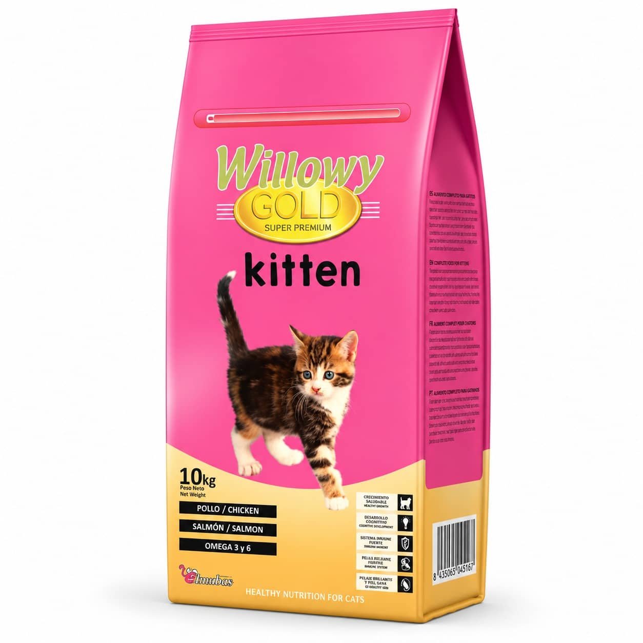 Willowy Gold Cat Kitten kaķēnu barība ar mājputniem un zivīm 10 kg