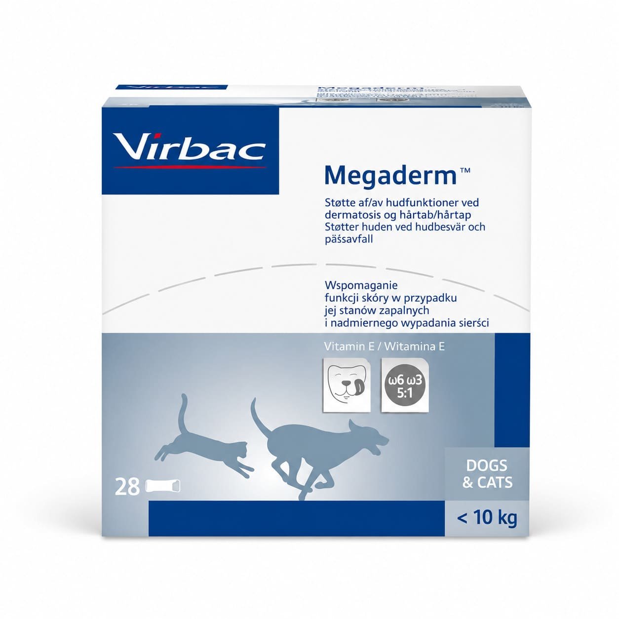Virbac Megaderm Omega eļļa ādai un apmatojumam suņiem un kaķiem līdz 10 kg N28