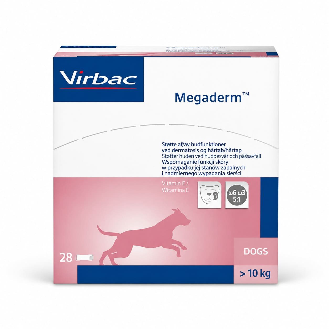 Virbac Megaderm Omega eļļa ādai un apmatojumam suņiem virs 10 kg N28