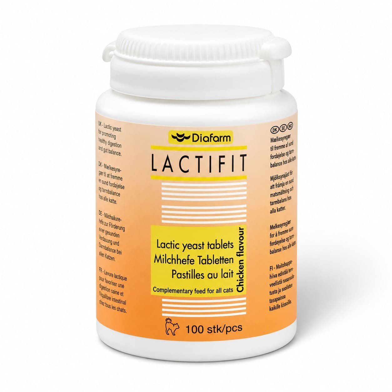 Diafarm Lactifit B grupas vitamīni tabletes kaķiem ādai un apmatojumam ar vistas garšu N100