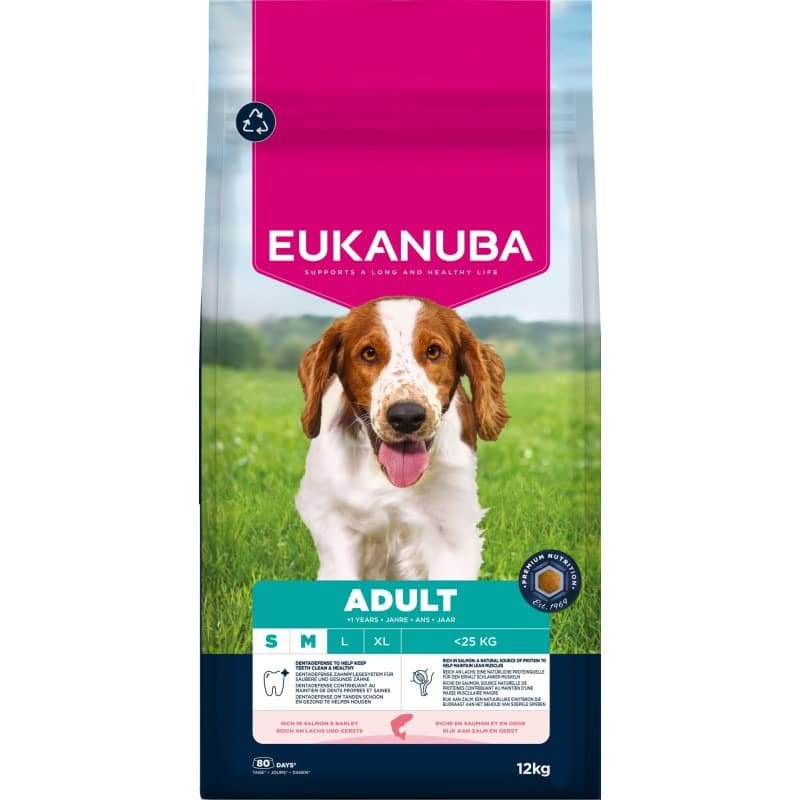 Eukanuba Small & Medium Salmon suņu barība ar lasi 12 kg