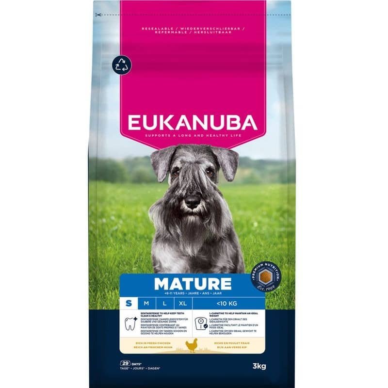 Eukanuba Mature Small & Medium Chicken suņu barība senioriem ar vistu 3 kg