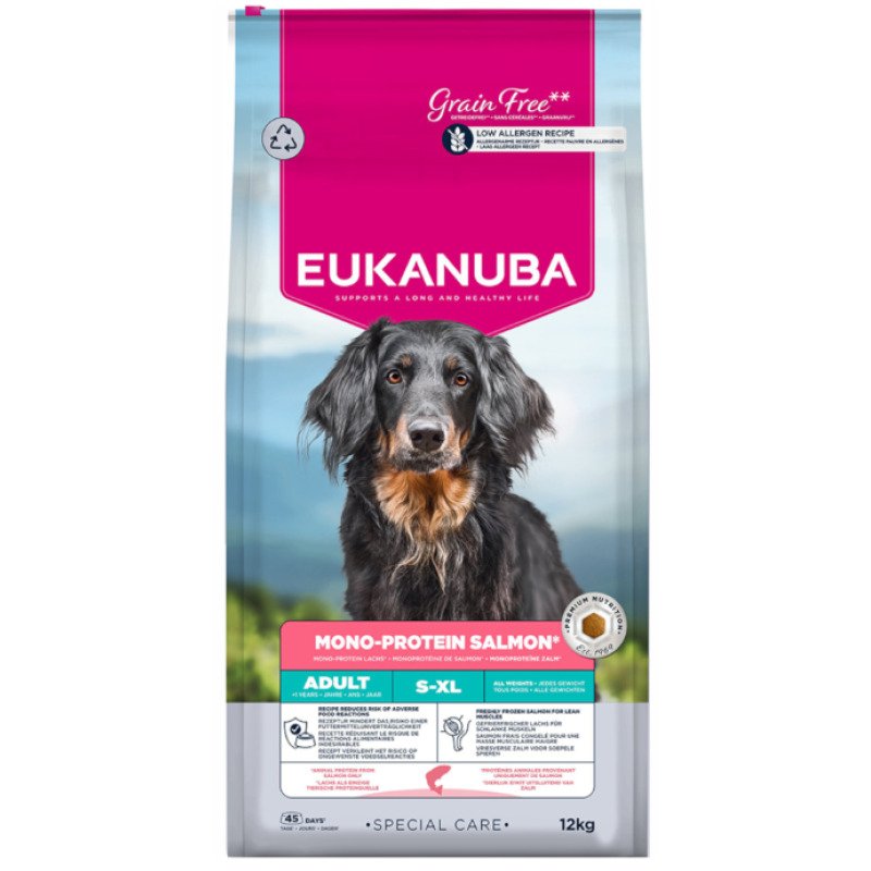 Eukanuba Mono Protein Salmon bezgraudu suņu barība ar lasi 12 kg
