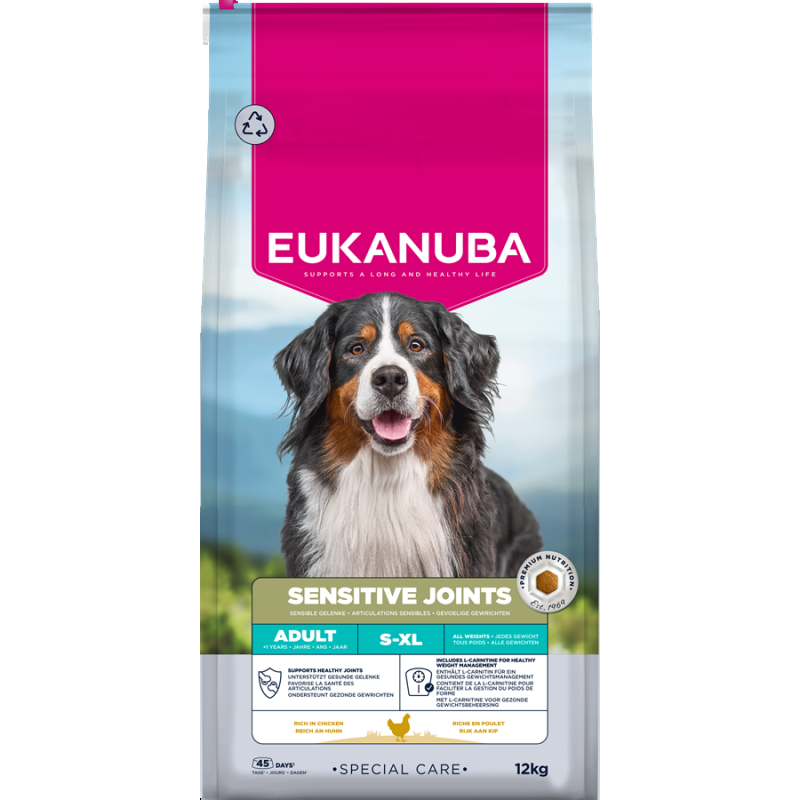 Eukanuba Sensitive Joints suņu barība locītavām ar vistu 12 kg