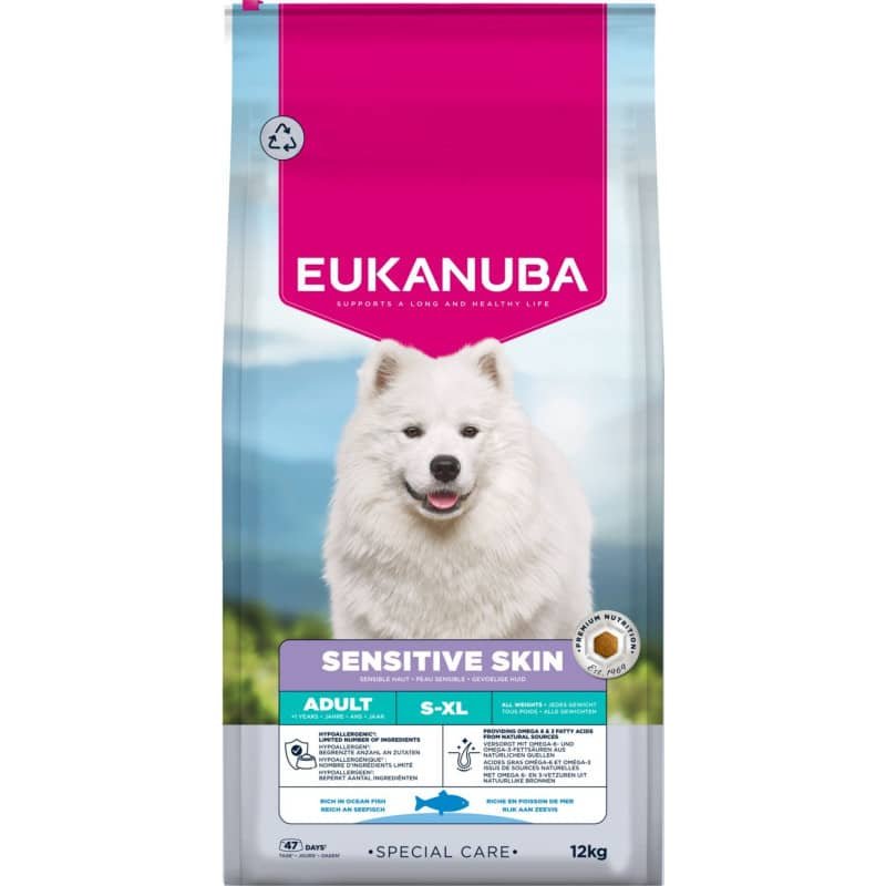 EUKANUBA DOG SENSITIVE SKIN sausā barība suņiem 12kg