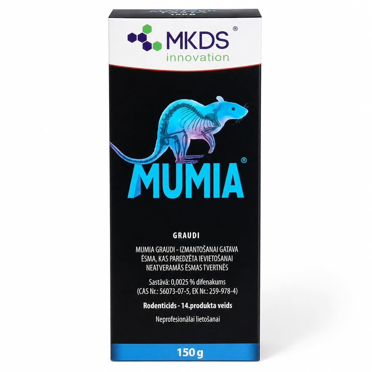 Mumia graudi žurku inde peļu un žurku apkarošanai 150 g