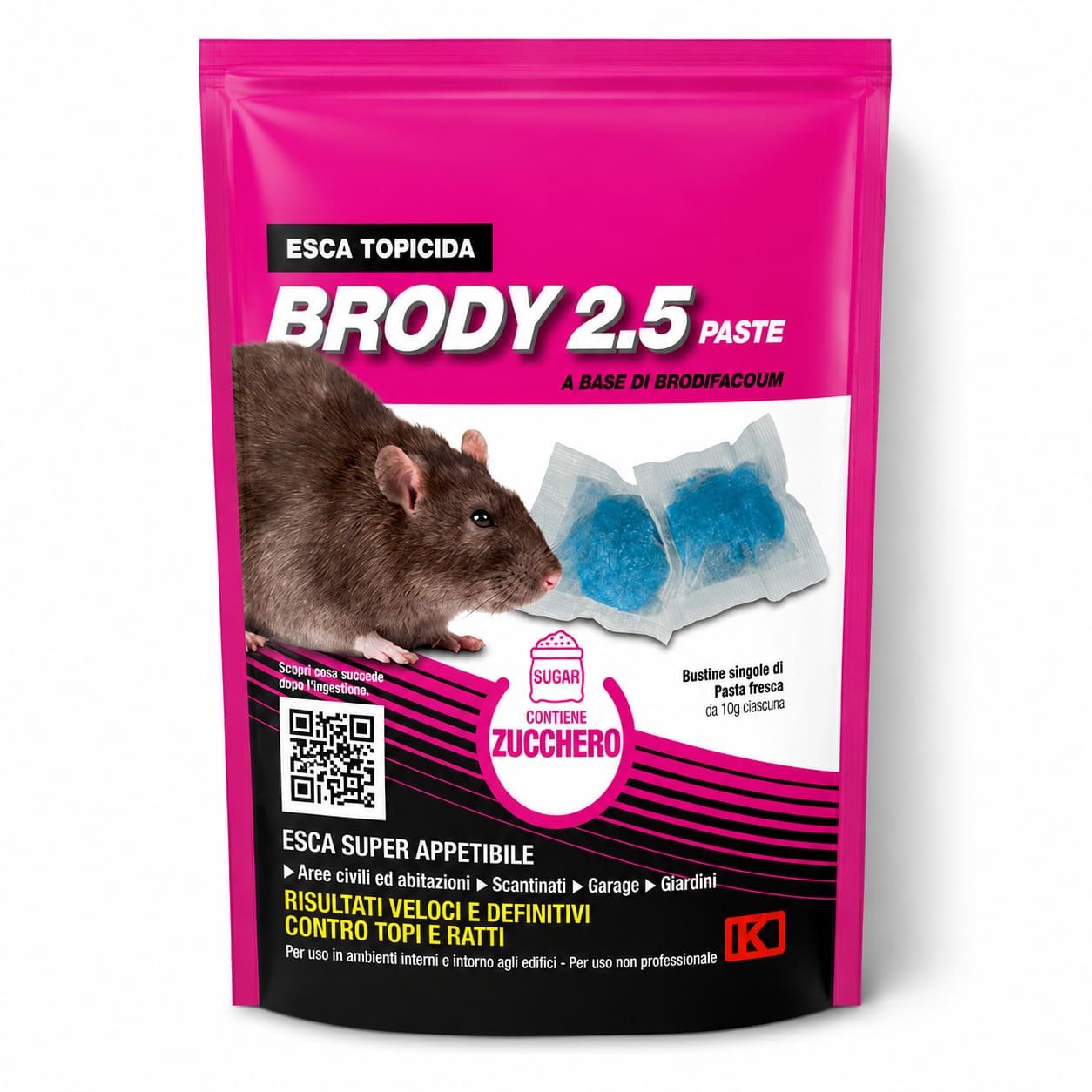 Brody Pasta 2.5 žurku inde peļu un žurku apkarošanai 150 g