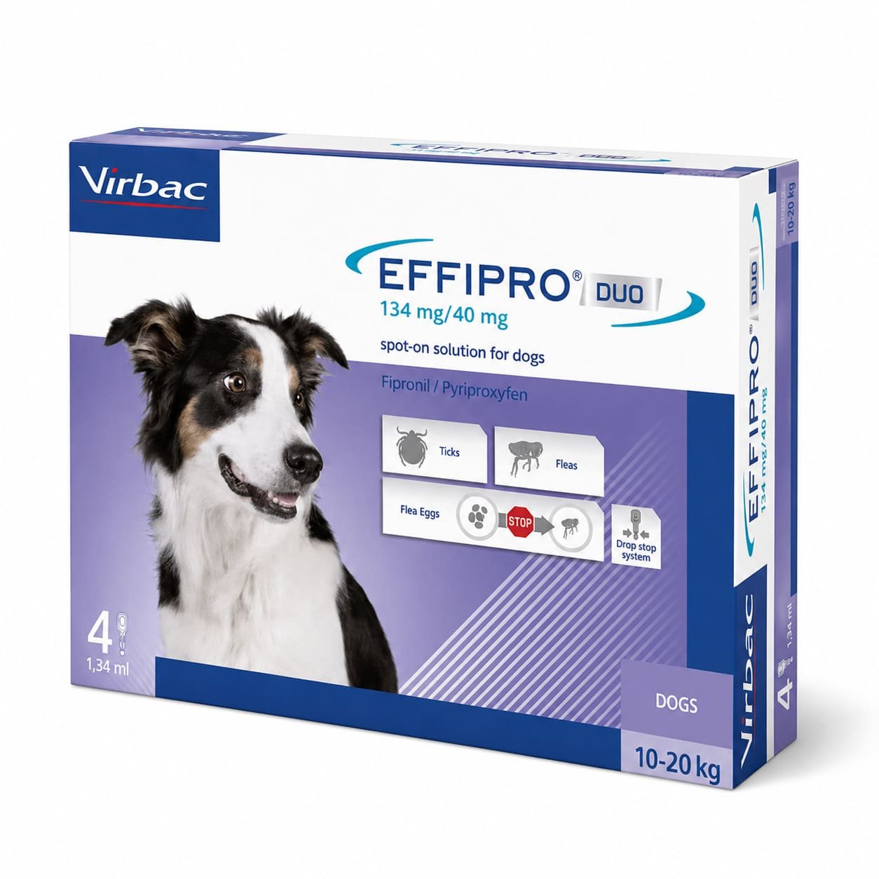 Effipro Duo pretblusu un pretērču pilieni suņiem 10–20 kg 134/40 mg N4