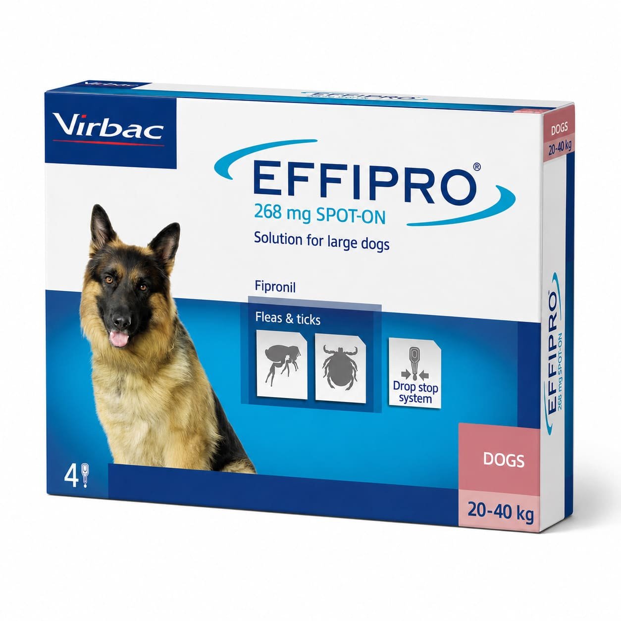 Effipro pretblusu un pretērču pilieni suņiem 20–40 kg 268 mg N4