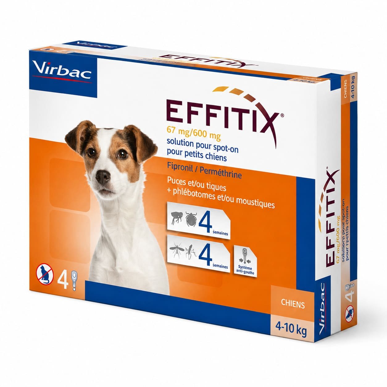 Effitix pretblusu un pretērču pilieni suņiem 4–10 kg 67/600 mg N4
