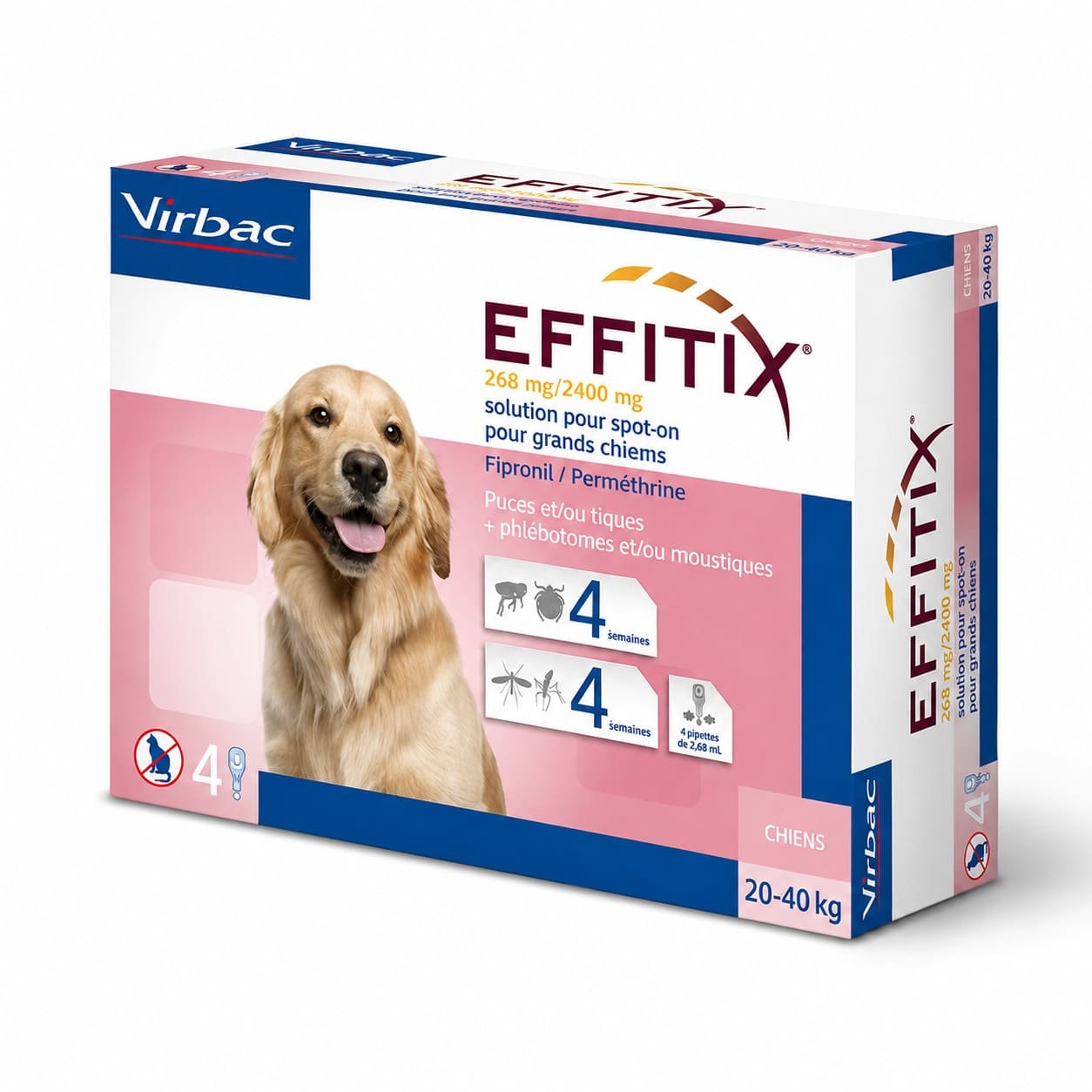 Effitix pretblusu un pretērču pilieni suņiem 20–40 kg 268/2400 mg N4
