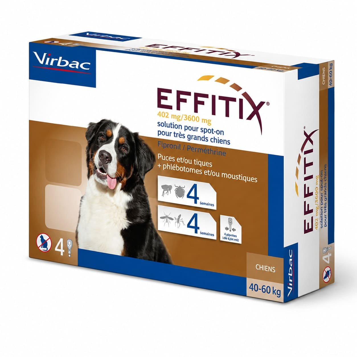 Effitix pretblusu un pretērču pilieni suņiem 40–60 kg 402/3600 mg N4