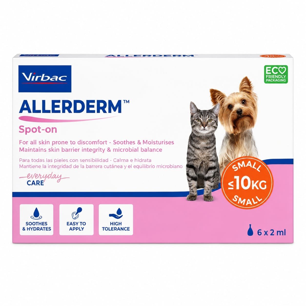 Virbac Allerderm Spot-On emulsija ādas kopšanai suņiem un kaķiem līdz 10 kg 2 ml N6