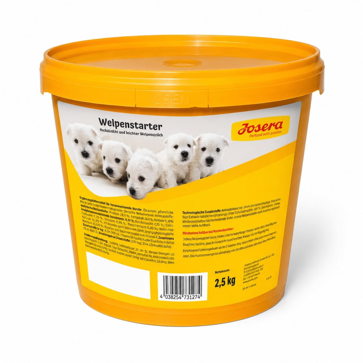 Josera Welpenstarter Puppy Milk piena aizvietotājs jaundzimušiem kucēniem 2.5 kg