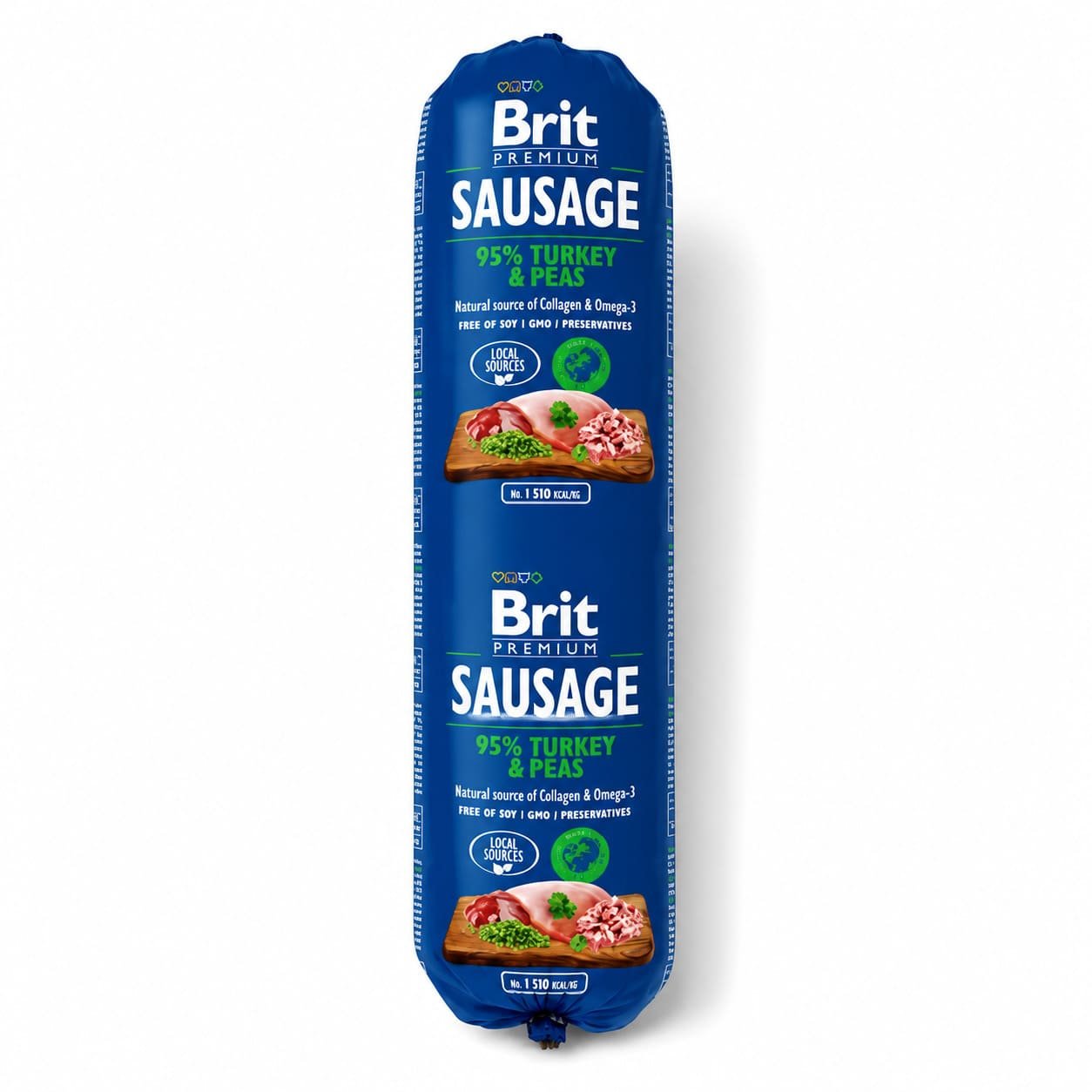 BRIT PREMIUM SAUSAGE TURKEY & PEAS konservi suņiem Tītars 800g