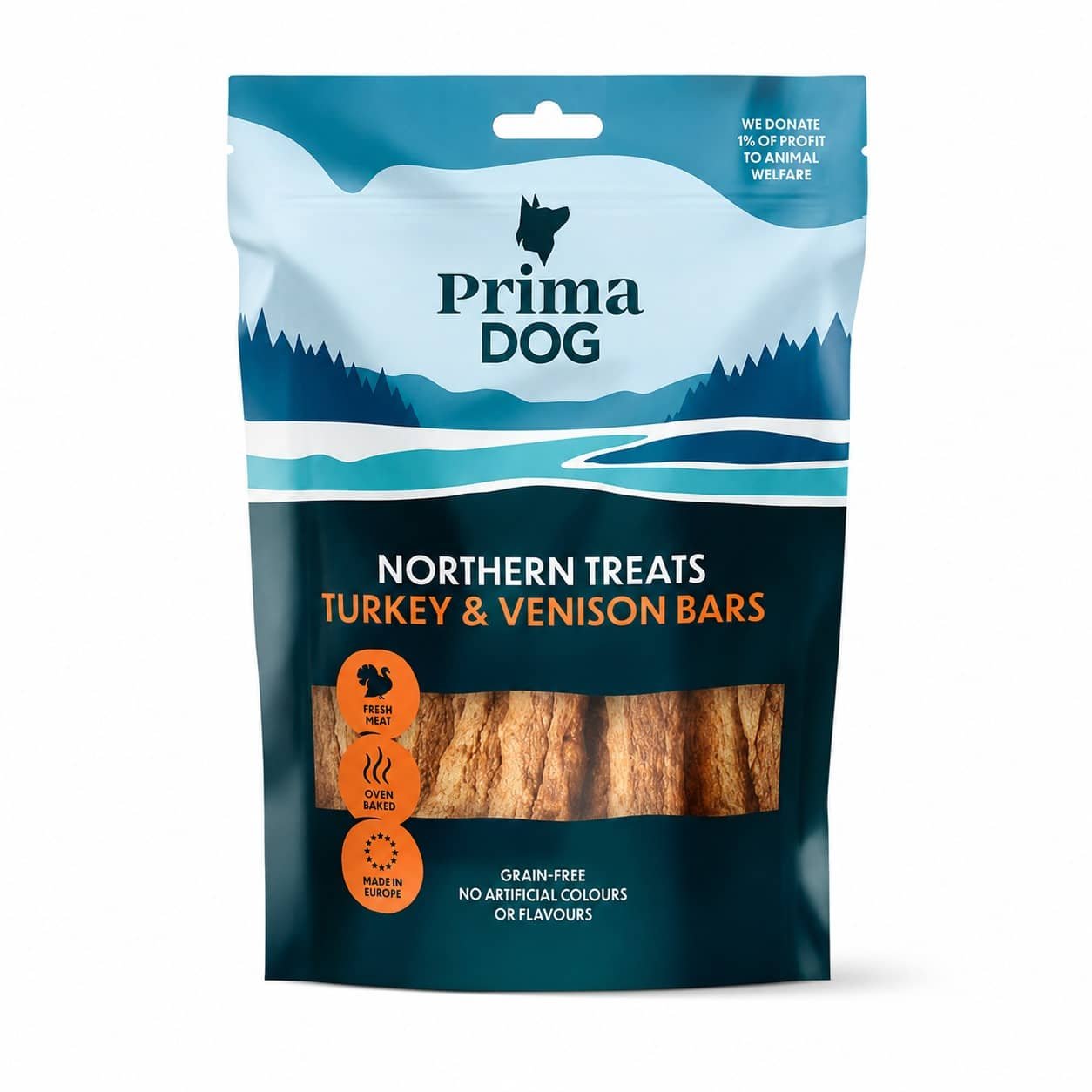PrimaDog Bars Turkey & Venison gaļas batoniņi suņiem ar tītaru un briedi 400 g