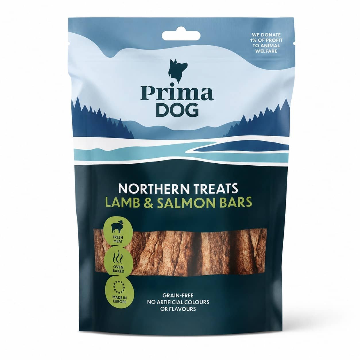 PrimaDog Bars Lamb & Salmon gaļas batoniņi suņiem ar jēru un lasi 400 g