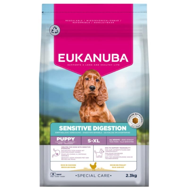 Eukanuba Puppy Sensitive Digestion suņu barība kucēniem gremošanai 2.3 kg